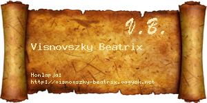 Visnovszky Beatrix névjegykártya